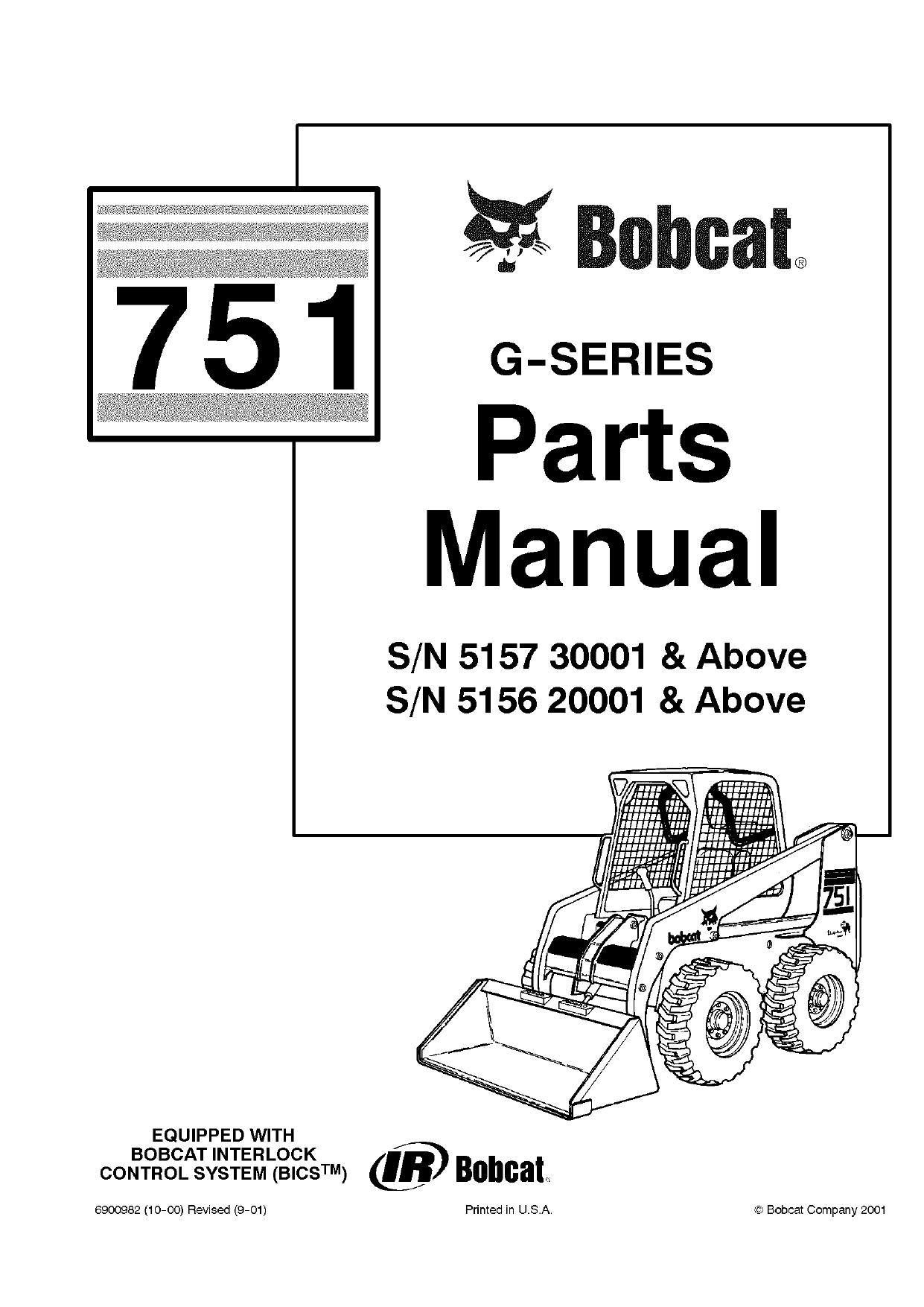 751 G Skid Steer Loader parts manual Bobcat